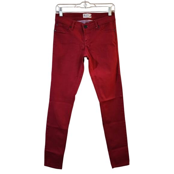 Scarlet Boulevard Womens Jegging Skinny Jeans Size 27 Red Low Rise Super Stretch - Picture 1 of 10